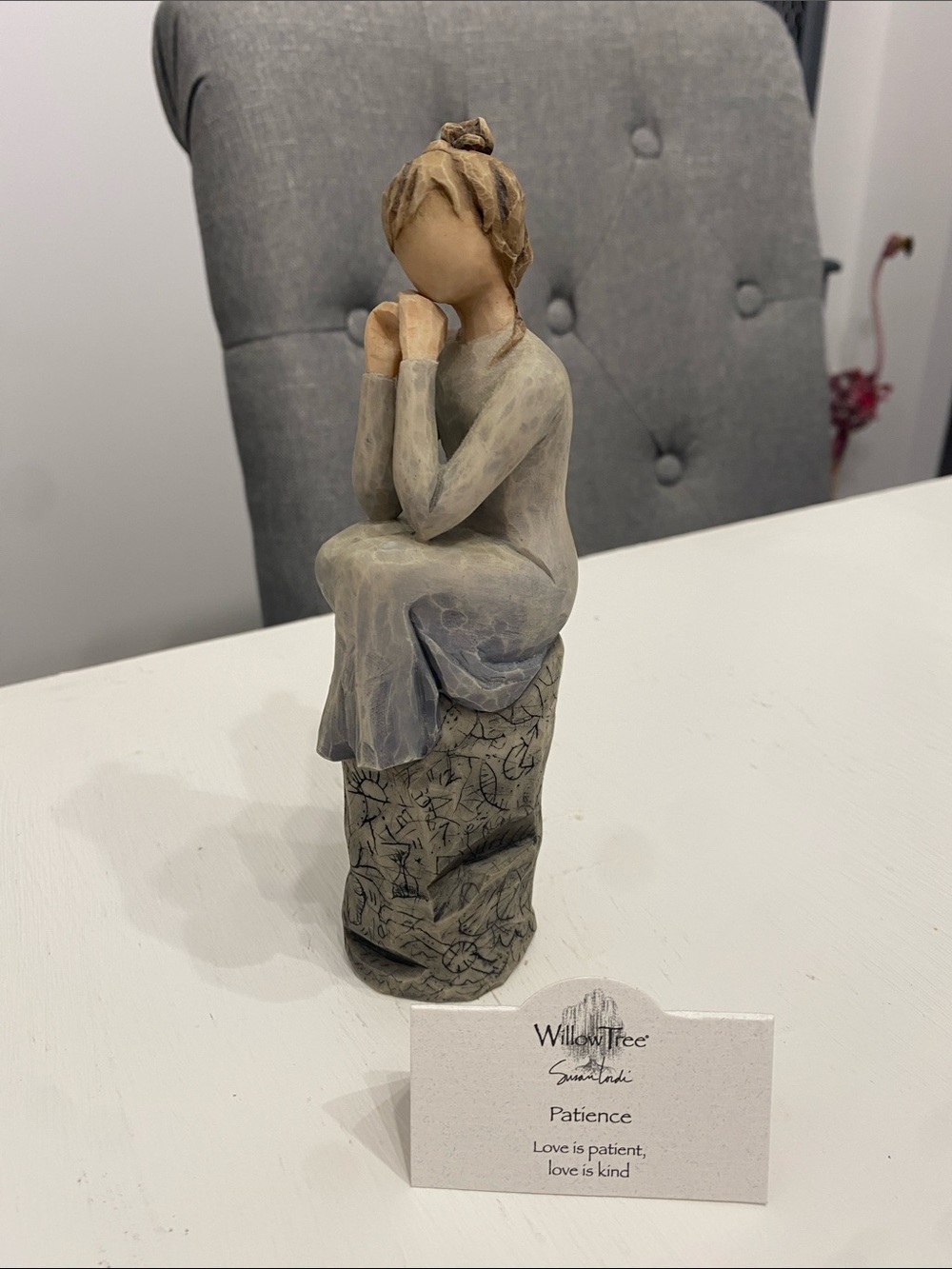 Willow Tree "Patience"' Figurine Girl Sitting on a Rock with Drawings